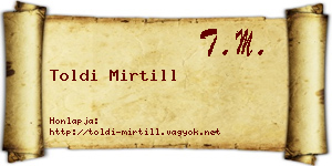 Toldi Mirtill névjegykártya
